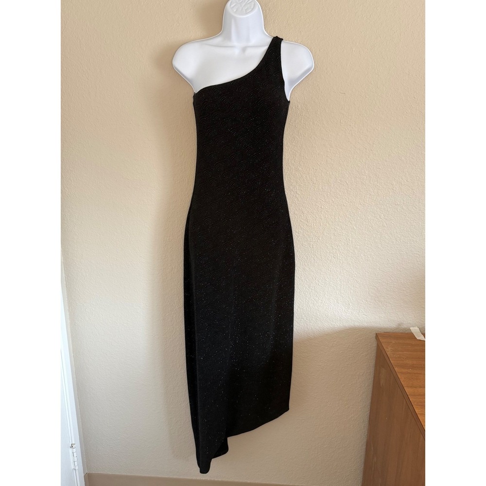 My Michelle‎ Medium Black One Shoulder Asymmetrical Sparkle Whimsigoth Event